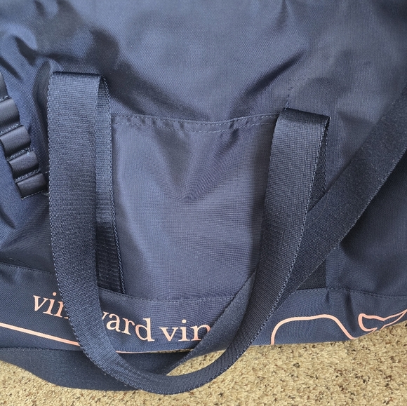 VV Navy Blue Canvas Tote Bag with Top Zipper - Picture 3 of 3